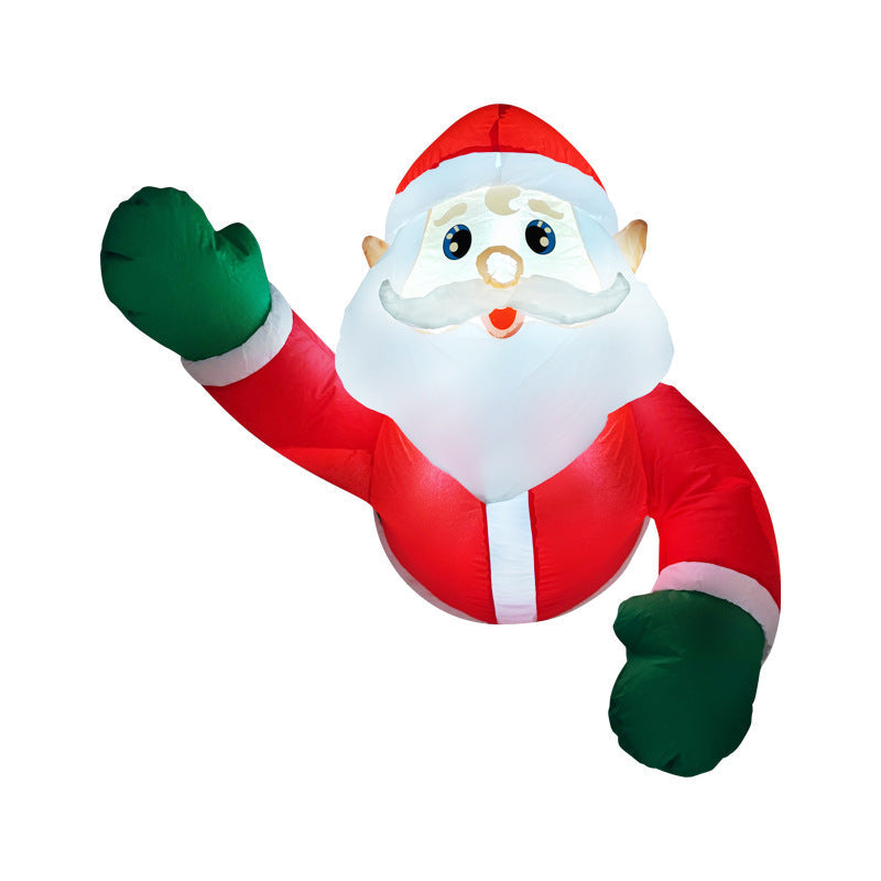 Inflatable Led Yard Santa Riding Polar Bear Outdoor Christmas Decoration With Internal Fan And Anchor Stakes