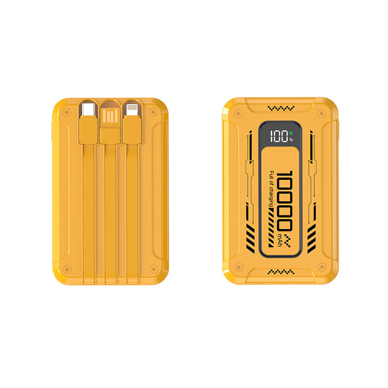 Power bank with integrated charging cables and digital charge level indicator Kalsten