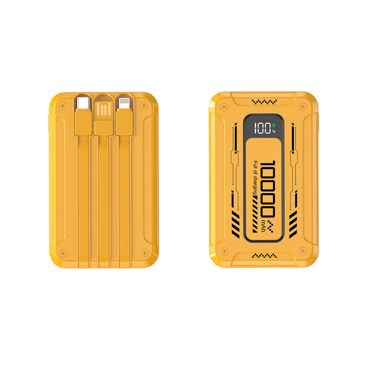 Power bank with integrated charging cables and digital charge level indicator Kalsten