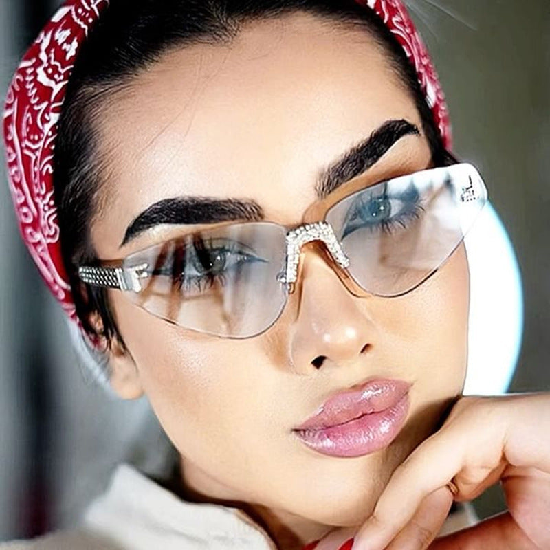 Women Designer Cat Eye Sunglasses with Sparkling Rhinestone Embellishment Kalsten