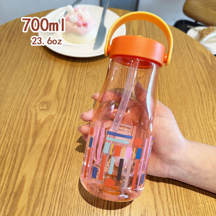 Women's Creative Water Bottle with Silicone Carrying Strap Kalsten