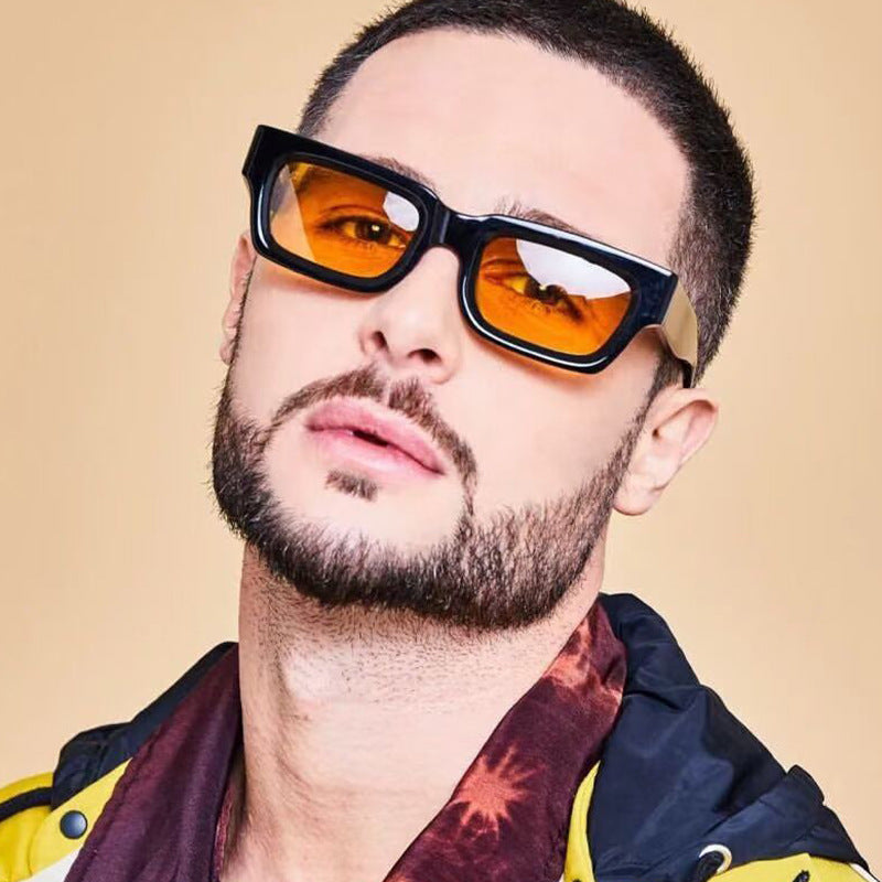 Ladies fashionable rectangular sunglasses with wide frame and protective UV filter Kalsten