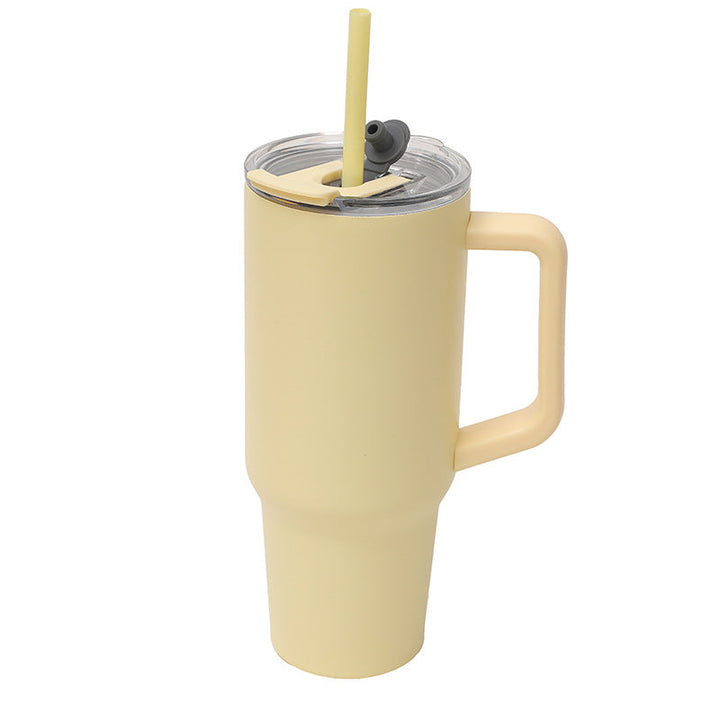 Unisex Insulated Drinking Cup with Handle and Integrated Straw Kalsten