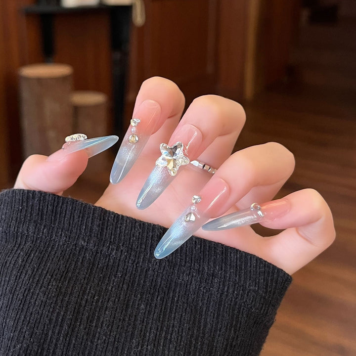 Decorative Crystal-Embellished Press-On Nail Extensions Kalsten