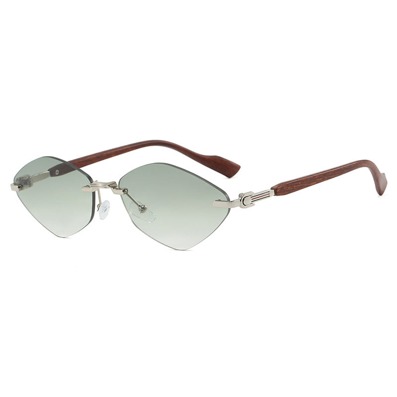 Women's geometric sunglasses with luxurious wooden arms and polarized lenses Kalsten