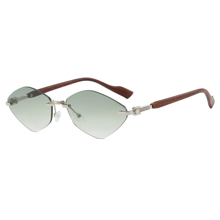 Women's geometric sunglasses with luxurious wooden arms and polarized lenses Kalsten