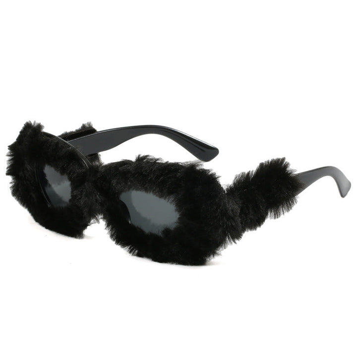 Women eye-catching designer sunglasses with luxurious fur frame Kalsten