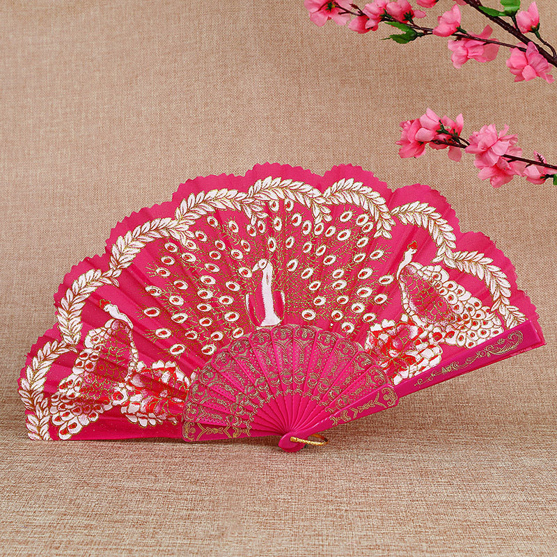 Women Folding Hand Fan with Elegant Embroidery Kalsten
