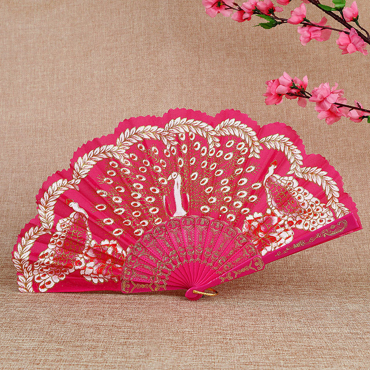 Women Folding Hand Fan with Elegant Embroidery Kalsten