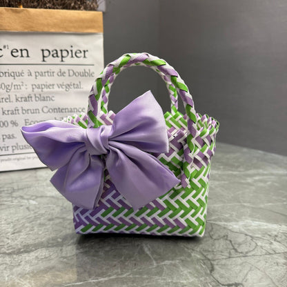 Playful basket bag with bow Acalora