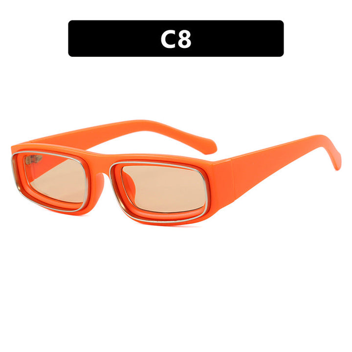 Ladies trendy rectangular sunglasses with elegant color play Kalsten