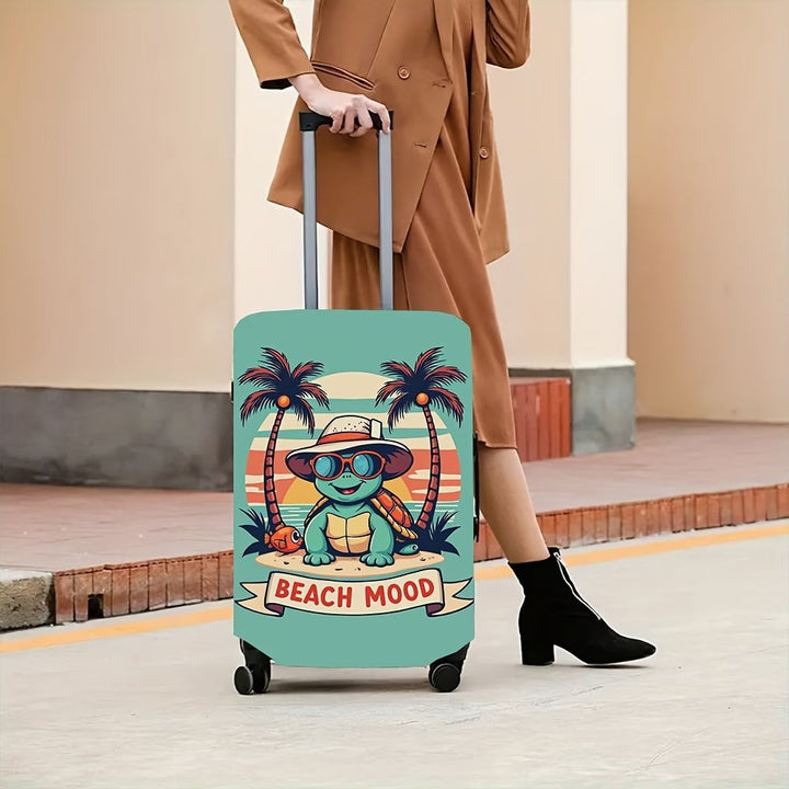 Unisex non-elastic suitcase cover with beach turtle motif, stretchy zipper protection for trolley Kalsten