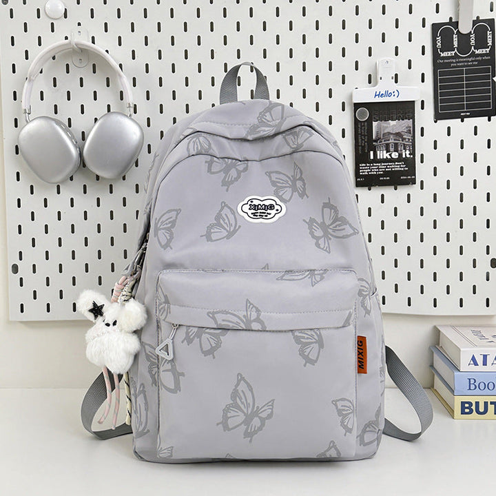 Butterfly Print Casual School Backpack