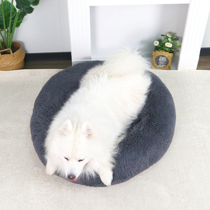 Round Luxury Plush dog bed