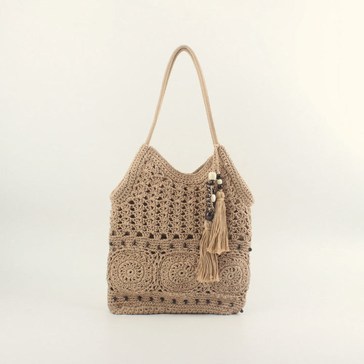 Crochet handbag with fringed accents Kalsten