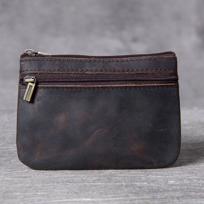 Compact Leather Zippered Coin Pouch Kalsten