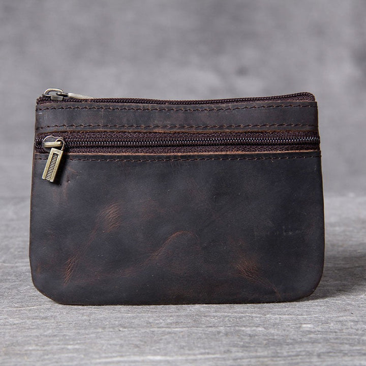 Compact Leather Zippered Coin Pouch Kalsten