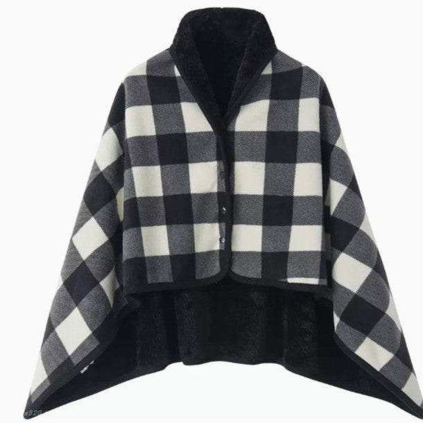 Women Elegant and Comfortable Fleece Poncho Blanket Kalsten