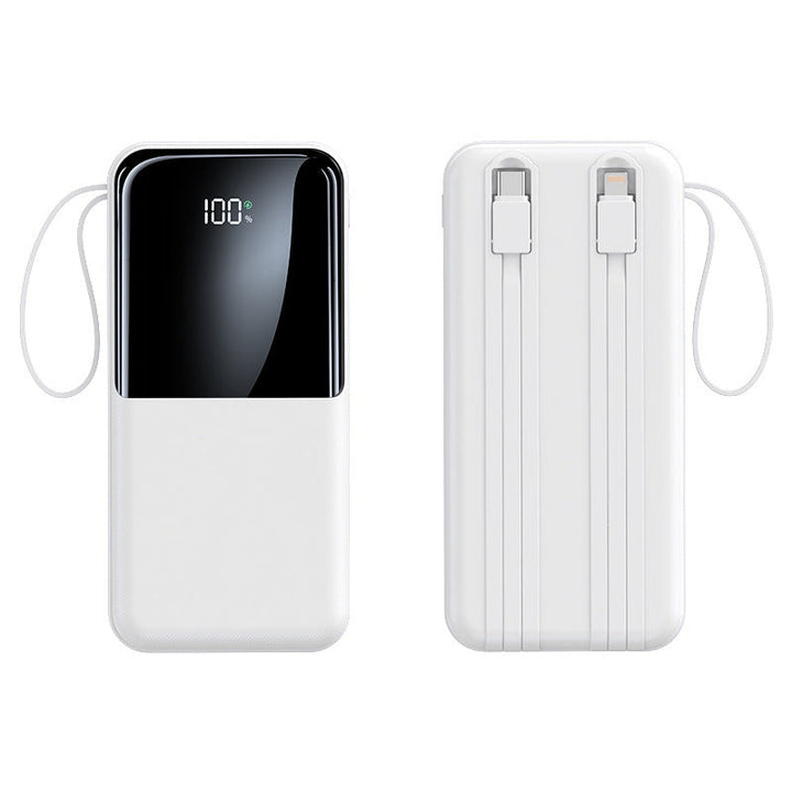 Portable power bank with integrated charging cable and LCD display Kalsten