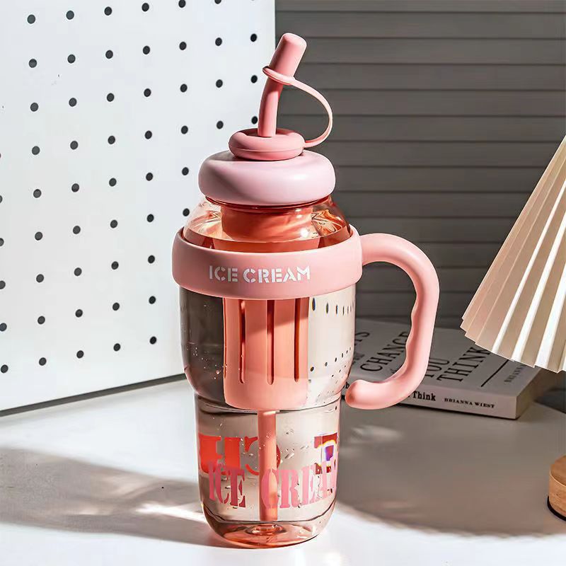 Women's multifunctional drinking container with integrated straw and sieve cup Kalsten
