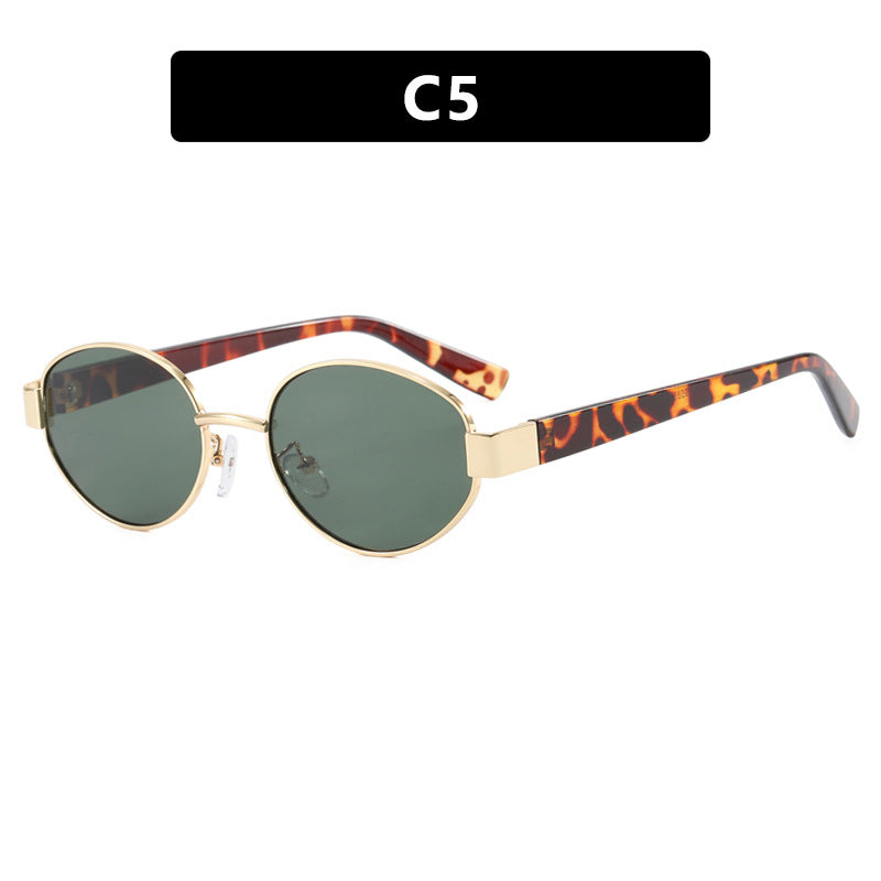 Ladies fashionable sunglasses with exclusive leopard print and elegant metal frame Kalsten