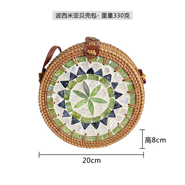 Ladies Round Basket Bag Kalsten