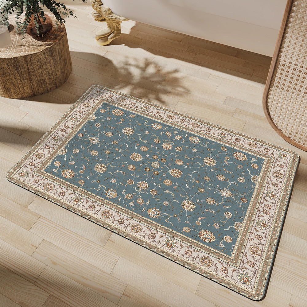 Elegant Vintage Floral Bath Mat Acalora