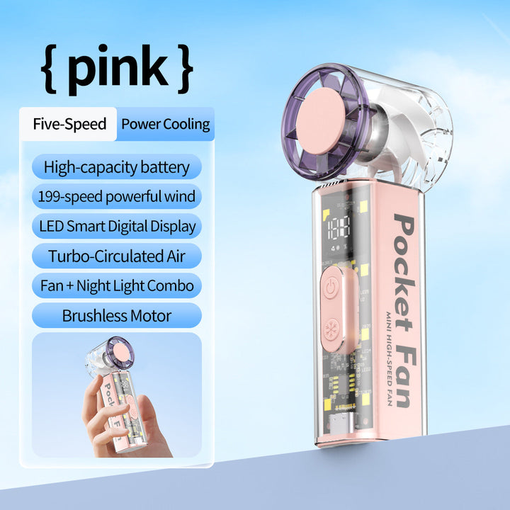 Women Portable High-Speed Mini Fan with LED Display Kalsten