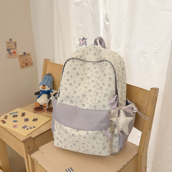 Floral Print School Backpack