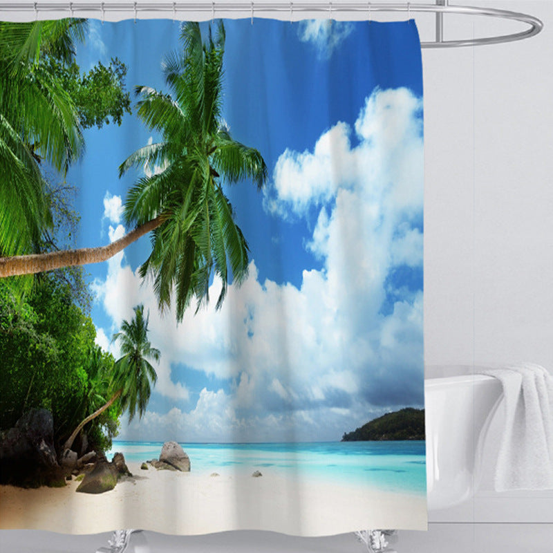 Beach-Themed Shower Curtain Kalsten