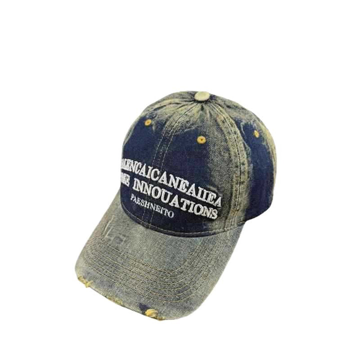 Unisex Vintage-Inspired Distressed Denim Baseball Cap Kalsten