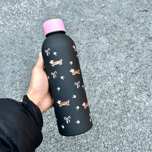 Ladies Insulated Bottle with Playful Dog Motif Kalsten