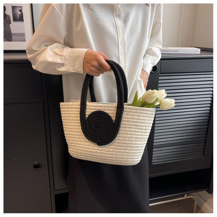 Handmade basket bag with innovative handle Kalsten