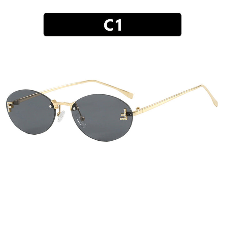Women's fashionable sunglasses with elegant mirrored lens front and delicate metal frame Kalsten