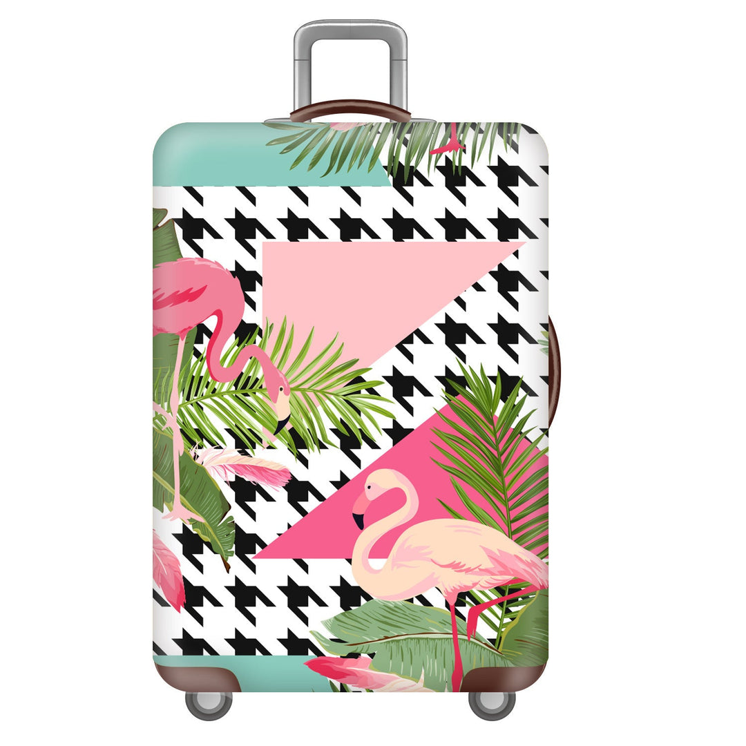 Unisex non-elastic suitcase cover with tropical leaf pattern, stretch protective cover for hard shell and soft case Kalsten