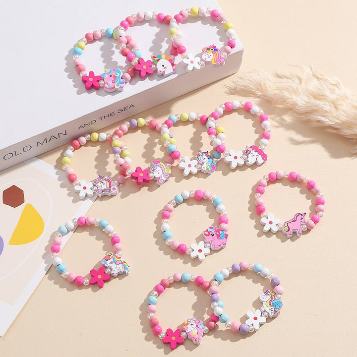 Playful children's bracelet with unicorn and flower motif Kalsten