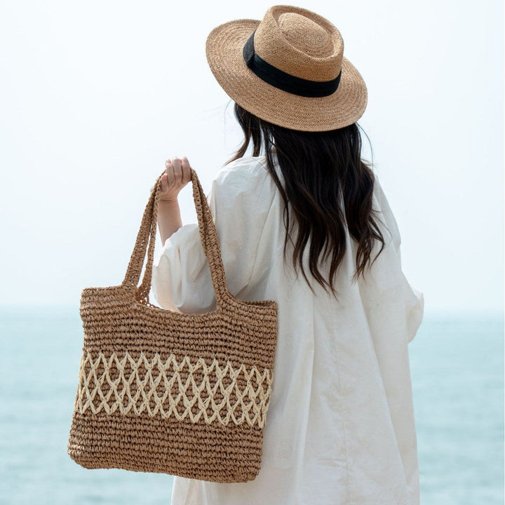 Handwoven shopping bag with decorative pattern Kalsten