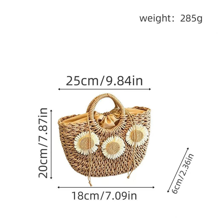 Padded basket bag with floral embellishments Kalsten