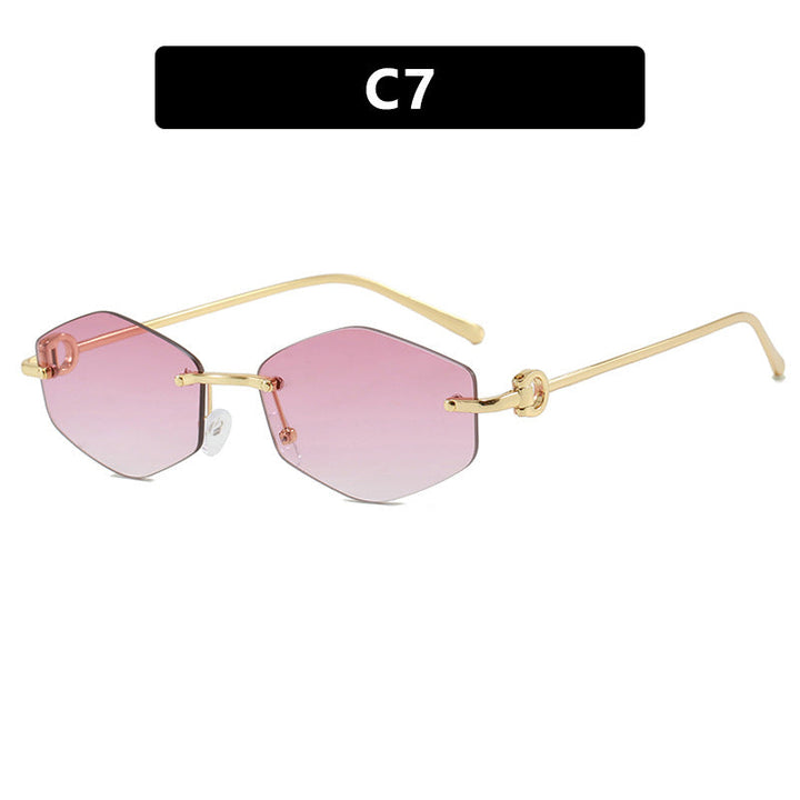 Women's fashionable sunglasses with hexagonal frame and luxurious accents Kalsten