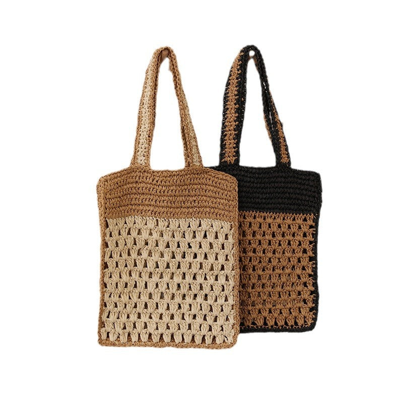 Hand-knotted tote bag in modern net design Kalsten
