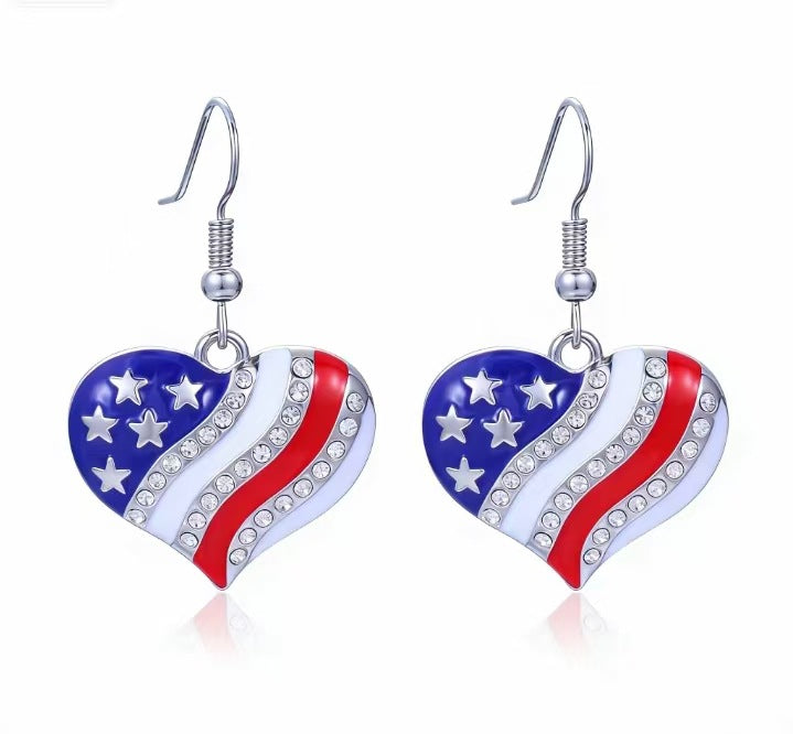 Women's long multi-layer star drop earrings with crystal embellishments and rhodium-plated alloy Kalsten