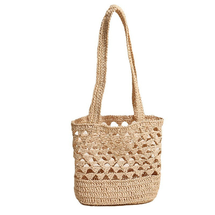 Handcrafted net straw bag with elegant straps Kalsten