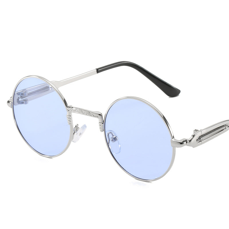Women's round fashionable sunglasses with fine metal frame Kalsten