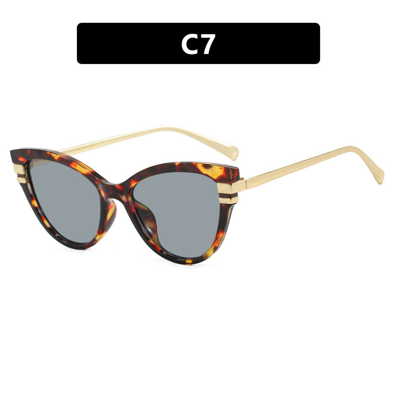 Ladies Cat-Eye Sunglasses with Elegant Plastic Frame and Golden Accents Kalsten