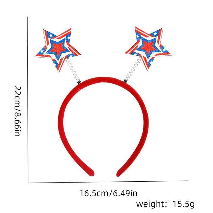Unisex nan eye-catching party headband with attached pom poms, star tinsel, and small flag pendants Kalsten