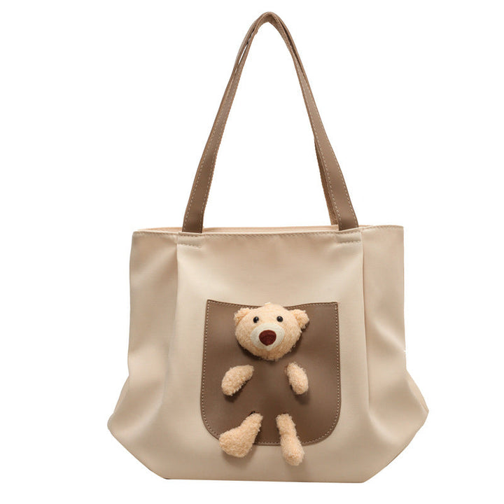 Cute Plush Bear Pocket Tote Kalsten