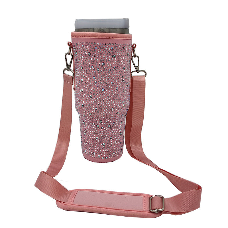 Ladies coffee cup cover with glitter stones Kalsten