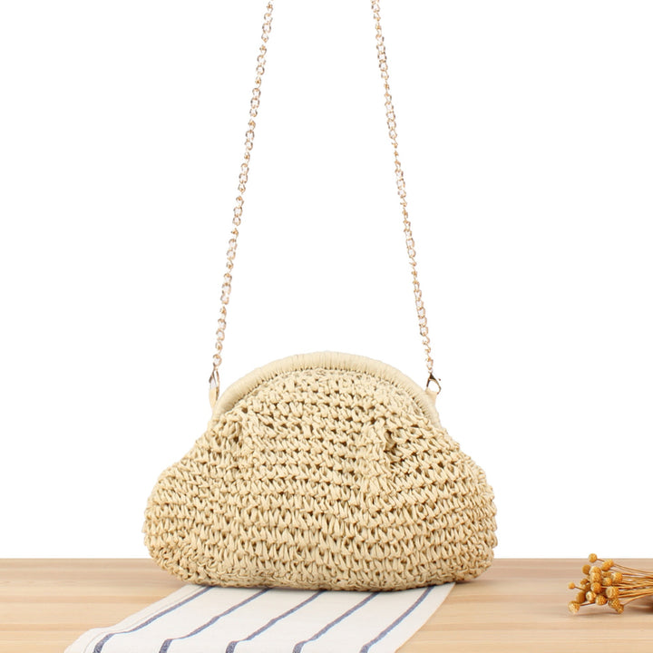 Handbag Made of High-Quality Natural Material with Silver Chain Strap Kalsten