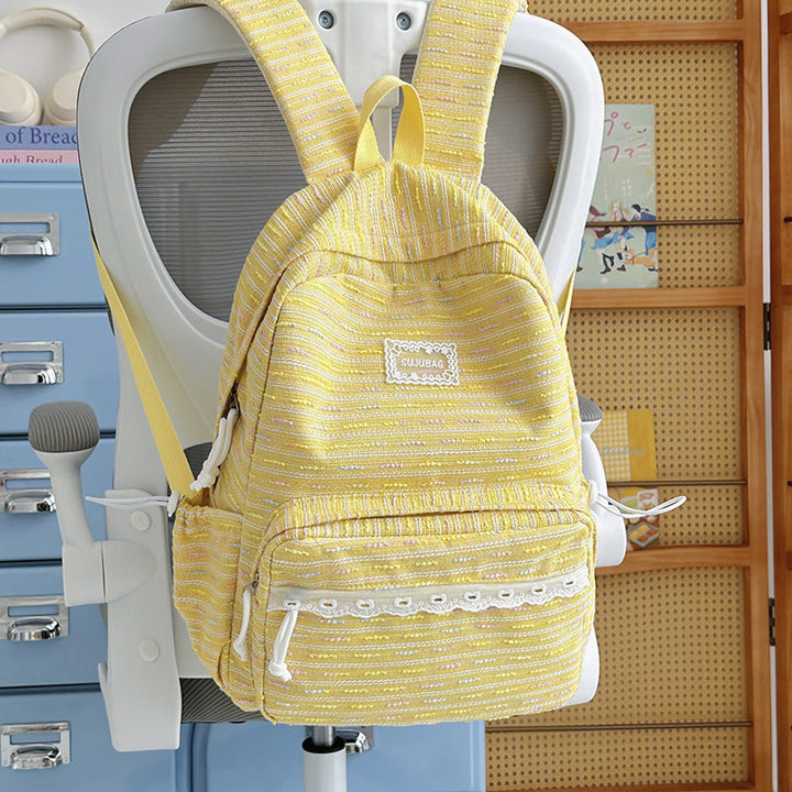 Casual Textured School Backpack