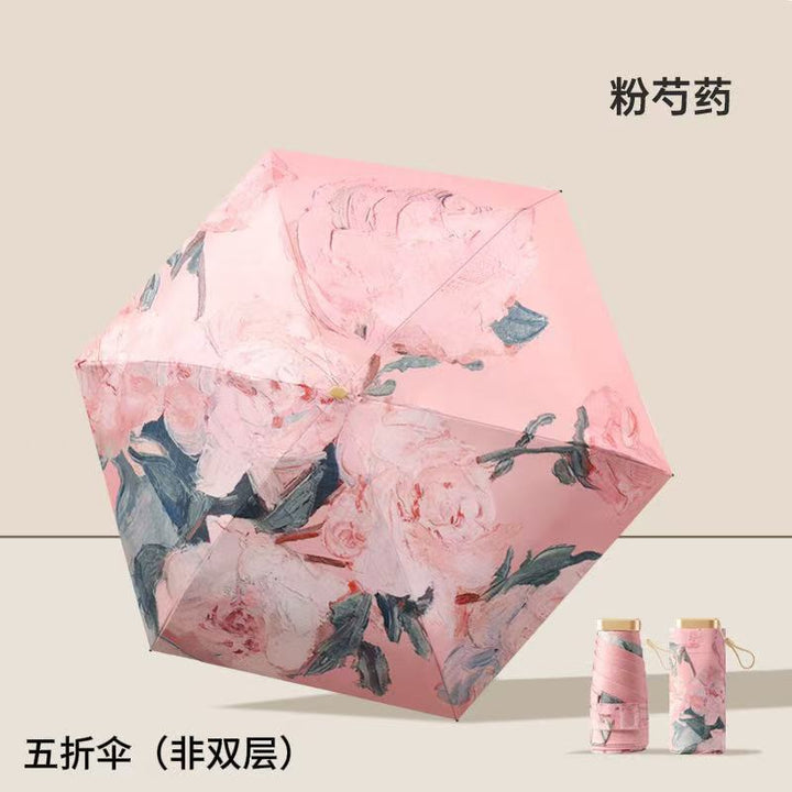 Ladies Folding Umbrella with Elegant Floral Design Kalsten
